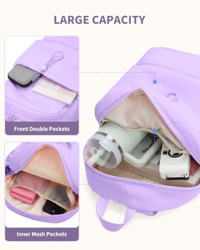 Ceneda Gym Backpack for Women, Cute Gym Bag with Shoe Compartment, Wet Pocket & Tumbler Strap, Puffer Dance Cheer Backpack - color: Purple, style: Puffer