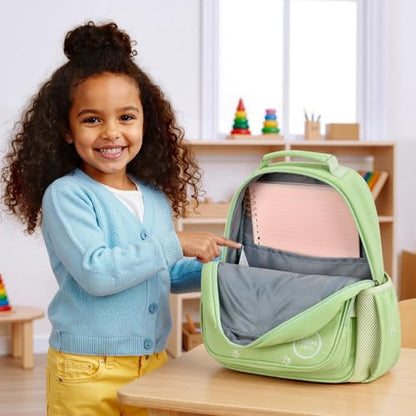 mibasies Toddler Backpacks for Girls 2-4: Quilted Backpack for Preschool Prek Daycare - Cute 12 Inches Bookbag for Little Kids Daisy Green - color: Daisy Green, style: Toddler-12"h(not Fit Folder)