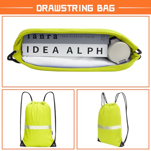 AYKRM Custom Yellow Drawstring Backpack Bag work Sackpack logo - color: Yellow-logo