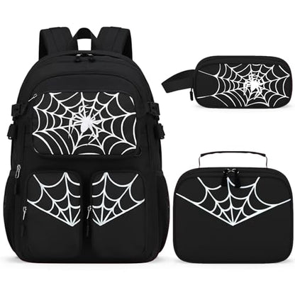 Kids Backpack for Boys - 4Pcs Boys Backpack with Lunch Box Set for Kids Teens Elementary Middle School, 18″ Large Capacity Students Bookbag, Perfect for Travel and School - color: Black-backpack-set