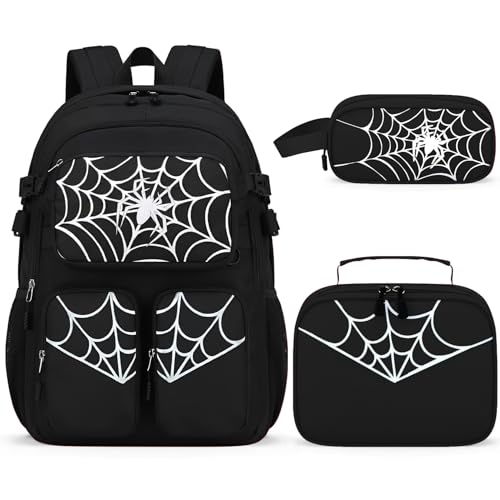 Kids Backpack for Boys - 4Pcs Boys Backpack with Lunch Box Set for Kids Teens Elementary Middle School, 18″ Large Capacity Students Bookbag, Perfect for Travel and School - color: Black-backpack-set