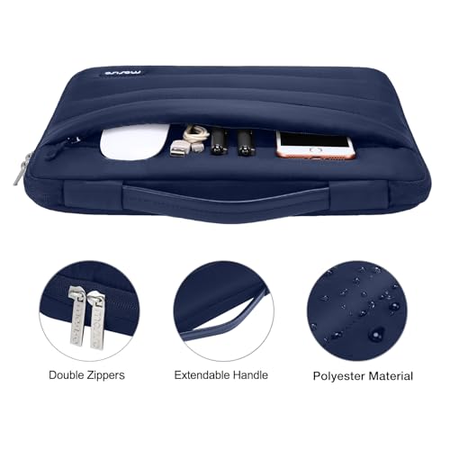 MOSISO Compatible with MacBook Air 15 inch Case M5 2026 M4 2025 M3 2024 M2 2023 A3448 A3241 A3114 A2941, Plastic Hard Shell Case&Puffy Sleeve Bag&Keyboard Skin&Webcam Cover&Screen Film, Navy Blue - color: Navy Blue