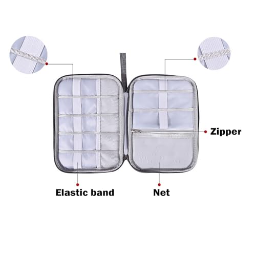Organizer Case Small Electronic Devices USB Charger Accessories Mouse Phone Cable SD Power Bank Earphone - color: Medium-Sky Blue