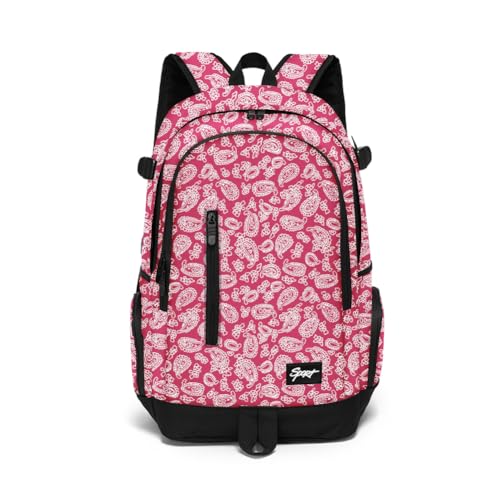 rickyh style School Backpack Travel Bag for Men & Women Lightweight College Back Pack with Laptop Compartmen - color: 01hongmao