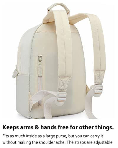 HotStyle SIMPLAY+ Mini Backpack, Multiple Colors and Patterns, 8 Litres - color: Sd275j, White Beige, style: Plain