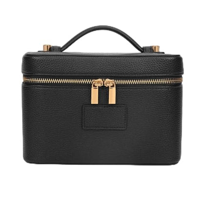 Makeup Bag Vanity Case with Removable Divider Travel Toiletry Bag Portable Cosmetic Bag Makeup Organizer Case (Black) - color: Black