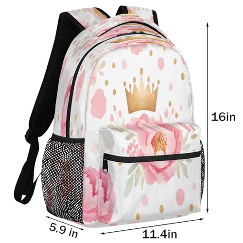 Pink Crown Laptop Backpack for Women 17 inch Backpacks Lightweight Computer Bag Rucksack Casual Daypack Work Travel - color: Multicolor-7