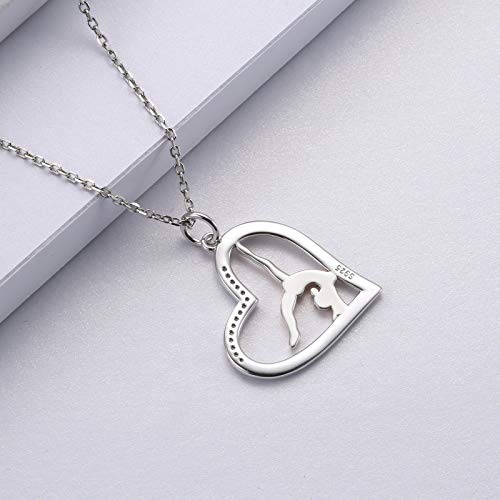 Sariel Gymnastics Gifts for Women Gymnast Necklace 925 Sterling Silver Gymnastics Fashion Jewelry Pendant Birthday - color: She believe