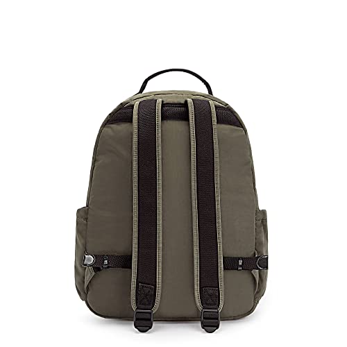 Kipling Women's Seoul 15" Laptop Backpack, Durable, Roomy with Padded Shoulder Straps, Built-In Protective Sleeve - color: Green Moss, size: 12.75''L x 17.25''H x 8''D