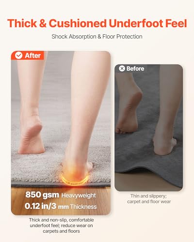 VEVOR Rug Pad 10 x 14 ft, Non-Slip Carpet Area Pad 0.12in Rug Mat Padding with Dual Surface Felt Cushion & Rubber Gripper, Hardwood Floor Protection for All Floors, Finishes, Keeps Carpets in Place - size: 14' x 10' (Rectangular)