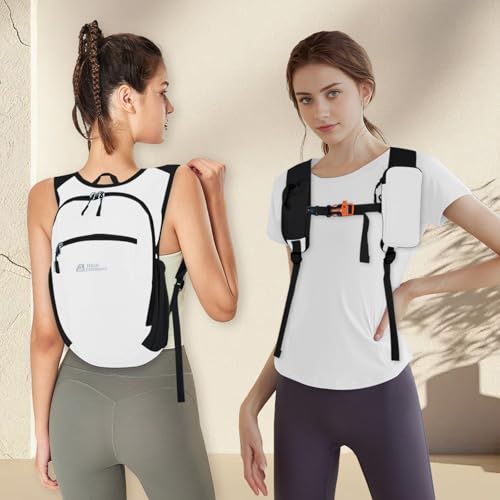 Hiking Backpack 10L/15L Small Daypack Lightweight Packable Travel Foldable Water Resistan for Women Men (White, 10L) - color: White, size: 10L