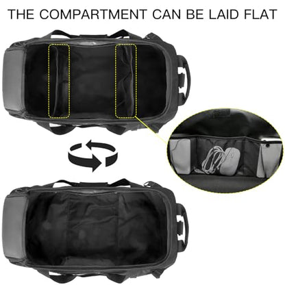 TUGUAN 100L Extra Large Travel Duffle Bag Backpack for Men, 3 in 1 Sports Duffel Bags W/Adjustable Shoulder Strap & Dividers Gym Equipment/Gear Weekend Overnight Bag for Trip Camping Hiking, XL Black - color: Black