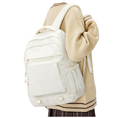 Cute Backpack for College Students Waterproof School Bag High School Backpacks for Teens Girls Boys Laptop Bookbag Casual Daypacks Backpacks for Women Men（Beige） - color: B2-beige