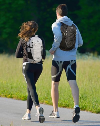 25L Small Nylon Waterproof Hiking Backpack with Phone Pouch for Men Women, Lightweight Hiking Daypack with Breathable EVA Back Support,White