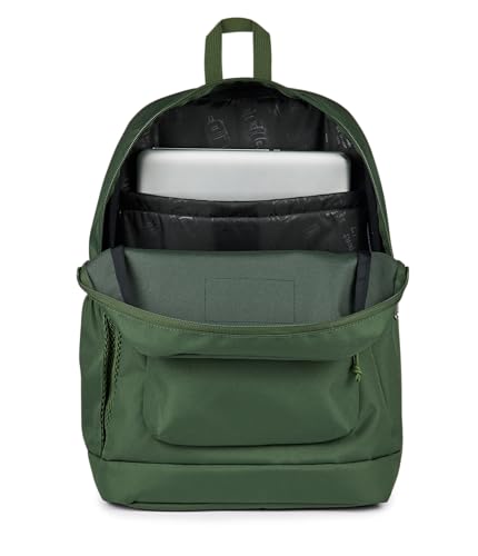JanSport Cross Town Plus Backpack - Large Main Compartment, Side Water Bottle Pocket, 15-Inch Padded Laptop Sleeve - Cargo Green - color: Cargo Green