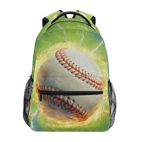 susiyo Baseball with Lightning School Backpack Bookbag Lightweight College Back Pack Travel Camping Casual Daypack for Teens Girls Boys Women Men - color: Baseball With Lightning