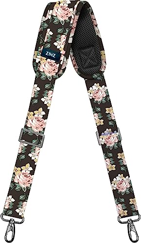 ZINZ Bag Shoulder Strap, Padded Adjustable Shoulder Strap Replacement - color: Dark Rose, size: 57"