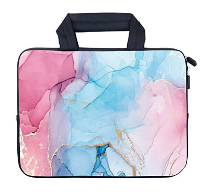 AMARY14 15 15.4 15.6 inch Laptop Handle Bag Computer Protect Case Pouch Holder Notebook Sleeve Neoprene Cover (Marble) - color: Marble