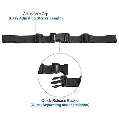 PATIKIL Backpack Chest Strap, 4 Pack Polyester Webbing Adjustable Replacement Strap with Quick-Release Buckle for Bag Outdoor Hiking Cycling, Black