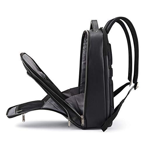 Samsonite Classic Leather Backpack, Black, One Size - color: Black, size: One Size