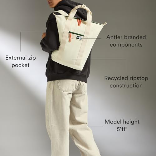 ANTLER - Essential Tote Backpack, Rucksack with Laptop Pocket, Suitcase Sleeve, Durable for Travel, Work, Gym Bag for Men & Women - Cream Stone - color: Stone