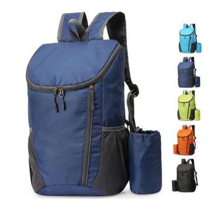 Portable Foldable Backpack Folding Mountaineering Bag, Ultralight Outdoor Cycling Rucksack, Travel Hiking Knapsack (Dark Blue) - color: Dark Blue
