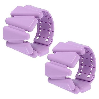 PATIKIL Adjustable Wrist Weights Set of 2, 2Lbs Total (1lb Each) Silicone Ankle Walking Weights for Women Men Bracelets for Training Yoga Jogging Aerobics - color: Purple