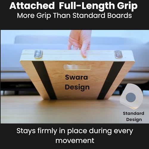 17″ Wide, Premium Portable Wooden Slant Board, Thicker Bottom, Squats & Calf Stretching – Professional Adjustable Calf Stretcher Slant Board, Exercise Guide & Bonus Muscle Roller, Physical Therapy - color: Natural, size: 14x17 Inch