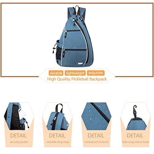 Sucipi Pickleball Bag for Men & Women,Convertible Backpack with Fence Hook - color: Sky Blue, size: Medium