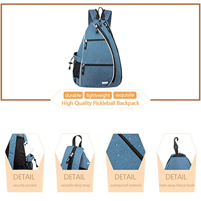 Sucipi Pickleball Bag for Men & Women,Convertible Backpack with Fence Hook - color: Sky Blue, size: Medium