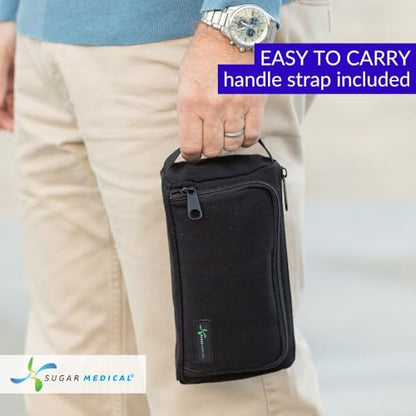 Sugar Medical Insulated Insulin Pen Case Organizer with Ice Pack - color: Black