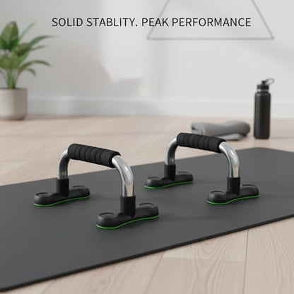 Push-Up Stands H-Shape Steel Frame with Foam Grips for Home Gym Strength Training (1 Pair)
