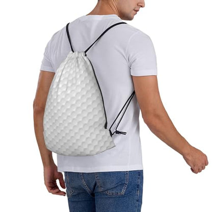 Golf Ball Pattern Print Drawstring Bag Sport Gym Backpack Beach Travel Sack Draw String Yoga Bag For Men Women - color: Golf Ball Pattern Print