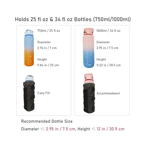 Water Bottle Holder for Backpack, Compatible with 20-34oz Bottles