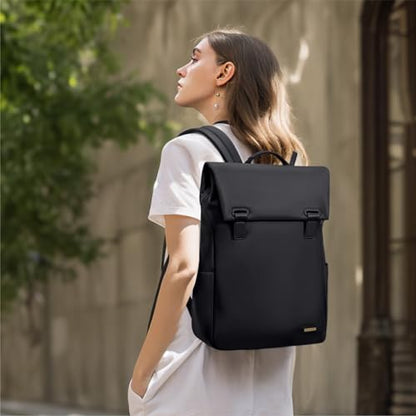 Women Laptop Backpack Computer Backpacks Carry On Waterproof backpack Fits 15.6Inch Notebook Travel Commute College (Black) - color: Elegant Black, size: 15.6 Inch