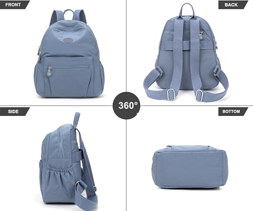 Pealwel Mini Backpack Purse for Women,Small Nylon backpacks for Ladies Backpacks Women Anti Theft Travel Bag (Light Blue) - color: Light Blue