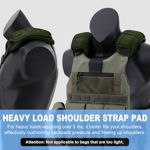 ZINZ 2-Pack Tactical Shoulder Pad, Ultra-Thick Comfort Cushion for Vest Straps, Backpacks, Breathable & Shock-Absorbing,Army Green - color: Army Green
