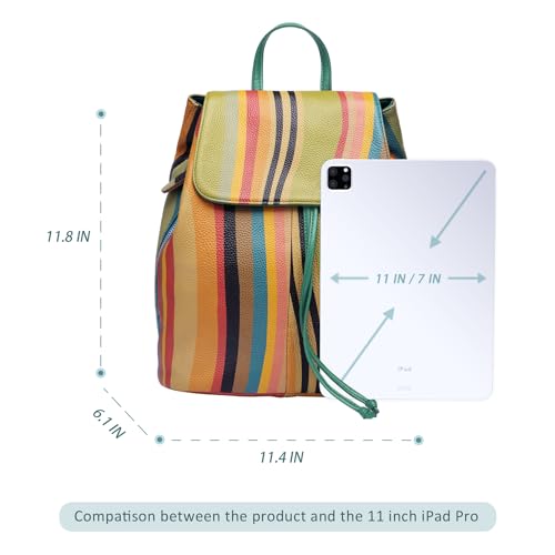 BOYATU Leather Backpack Purse for Women: Ladies Travel Fashion Back Pack - Designer Leather Bag Casual Handbags (Rainbow) - color: Rainbow