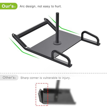Dolibest Weight Sled, Fitness Sled, Workout Sled for Fitness Strength Training and Speed Improvement, Push-Pull Prowler Training, Suitable for 1-2" Weight Plates, Black - color: Black Pull-Push Sled-2