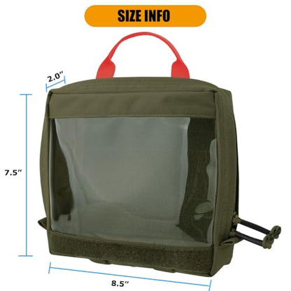 KRYDEX Clear Top Insert Bag with Hook Panel Tactical Packing Cube Travel Organizer Bag (Large-RG) - color: Large-RG