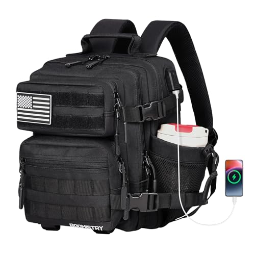Boomistry 15L Mini Tactical Backpack Small Tactical Backpack for Men and Women, Military Backpack for Gym, Hiking, Daily (Black-15L) - color: Black-15l