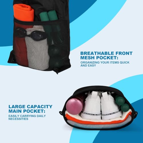 TILYMOL 2Pcs Drawstring Backpack Gym Bag - String Gym Bag for Women & Men, Lightweight Cinch Sports Sackpack for Beach, Travel, Yoga, Swimming - color: 2 Pack-black Gray