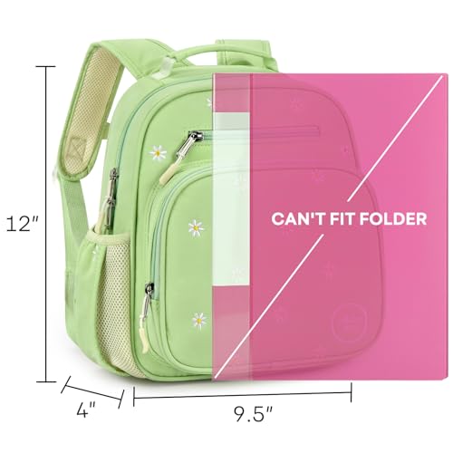 mibasies Toddler Backpacks for Girls 2-4: Quilted Backpack for Preschool Prek Daycare - Cute 12 Inches Bookbag for Little Kids Daisy Green - color: Daisy Green, style: Toddler-12"h(not Fit Folder)