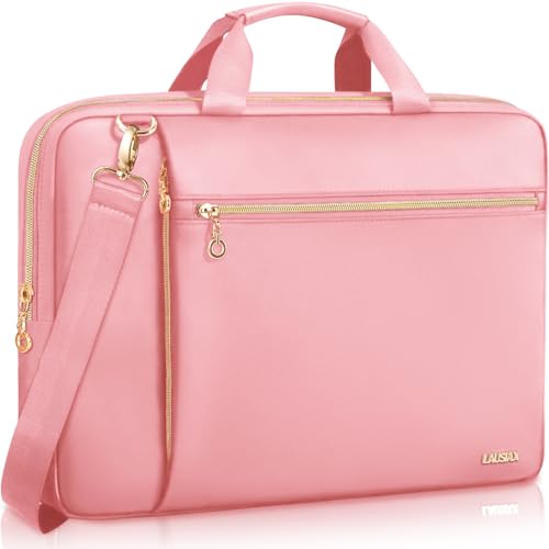 Laptop Case Bag Women Men Computer Sleeve Compatible with MacBook/Dell/HP/Acer/ASUS/LG, Waterproof Shoulder Carrying Briefcase, Pink, 17-17.3 Inch - color: Pink, size: 17.3 inch