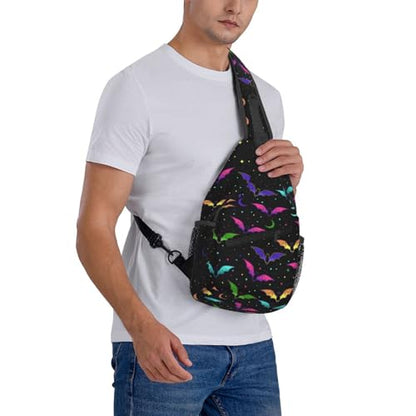 Halloween Gothic Bat Outdoor Crossbody Shoulder Bag For Unisex Young Adult Hiking Bicycling - color: 12