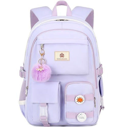 Hidds Laptop Backpacks 15.6 In Kids School Backpack for Girls Women Bookbag - color: A-purple