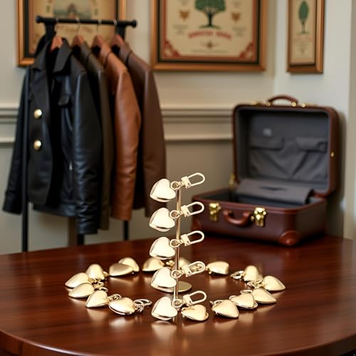 5 Pcs Gold Heart Shaped Zipper Pull Replacement Metal Zipper Backpack Zippers Mend Fixer Repair for Coats Jackets Pants Luggage Fasteners