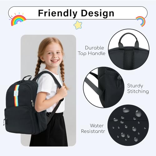 CAMTOP School Backpack for Girls, 15.6 Inch Teen Girls Casual Backpack High Middle School Daypack Women Daily Travel Laptop Bag - color: Black, size: 16Inch-Teen
