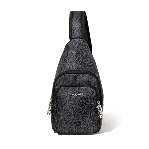 Baggallini Securtex Anti-Theft Daytripper Sling - color: Midnight Blossom