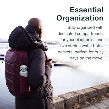Osprey Ozone Slim Pack - Lightweight Laptop Backpack with AirScape Suspension, Water Bottle Pockets & Slim Travel Design - Fits Most 16" Laptops - Personal Item or Carry-On Compatible, Moody Burgundy - color: Moody Burgundy